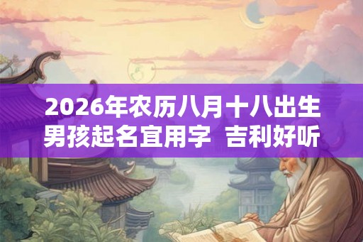 2026年农历八月十八出生男孩起名宜用字 吉利好听的名字 2026年农历八月十八出生男孩起名宜用字 吉利好听的名字