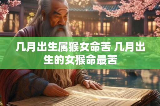 几月出生属猴女命苦 几月出生的女猴命最苦