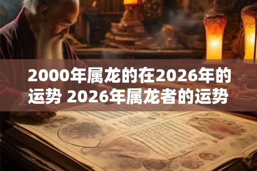 2000年属龙的在2026年的运势 2026年属龙者的运势如何