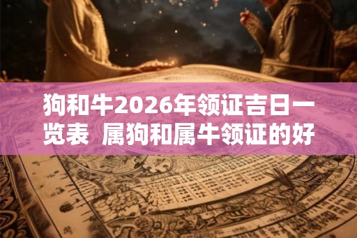 狗和牛2026年领证吉日一览表  属狗和属牛领证的好日子
