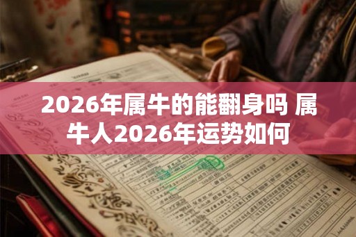 2026年属牛的能翻身吗 属牛人2026年运势如何