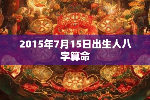 2015年7月15日出生人八字算命