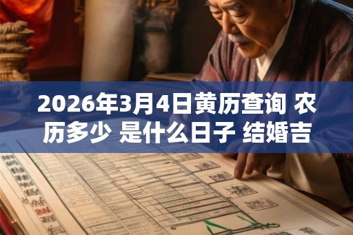 2026年3月4日黄历查询 农历多少 是什么日子 结婚吉时 2026年3月4日黄历查询 农历多少 是什么日子 结婚吉时