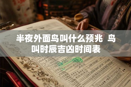 半夜外面鸟叫什么预兆  鸟叫时辰吉凶时间表