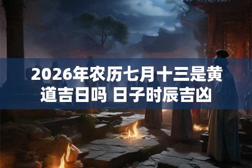 2026年农历七月十三是黄道吉日吗 日子时辰吉凶
