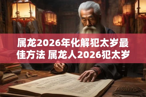 属龙2026年化解犯太岁最佳方法 属龙人2026犯太岁如何化解 属龙2026年化解犯太岁最佳方法 属龙人2026犯太岁如何化解