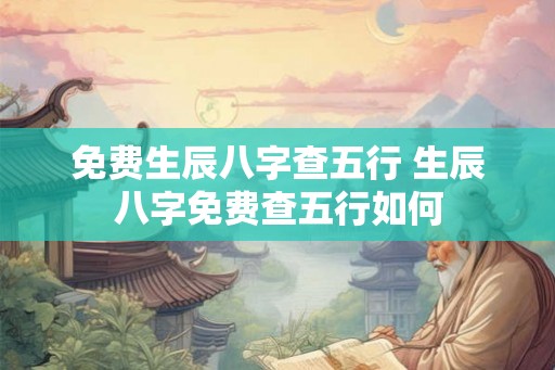 免费生辰八字查五行 生辰八字免费查五行如何 免费生辰八字查五行 生辰八字免费查五行如何