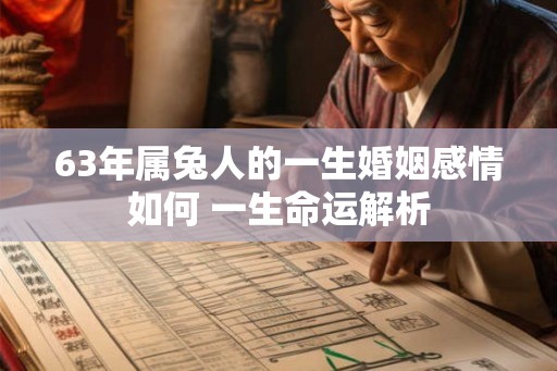 63年属兔人的一生婚姻感情如何 一生命运解析