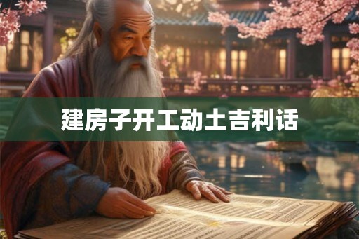 建房子开工动土吉利话