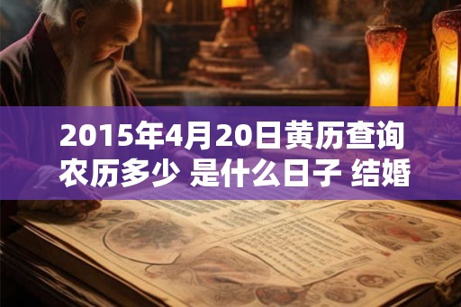 2015年4月20日黄历查询 农历多少 是什么日子 结婚吉时 2015年4月20日黄历查询 农历多少 是什么日子 结婚吉时