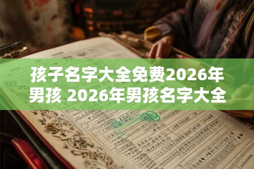 孩子名字大全免费2026年男孩 2026年男孩名字大全免费