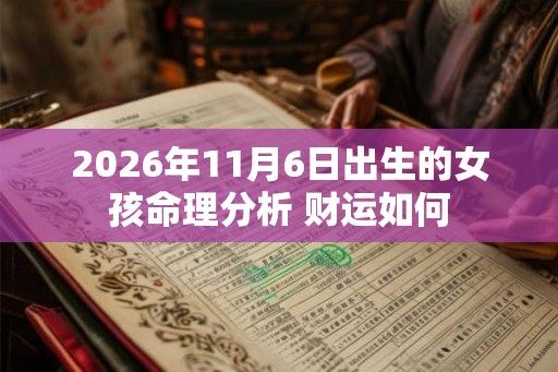 2026年11月6日出生的女孩命理分析 财运如何