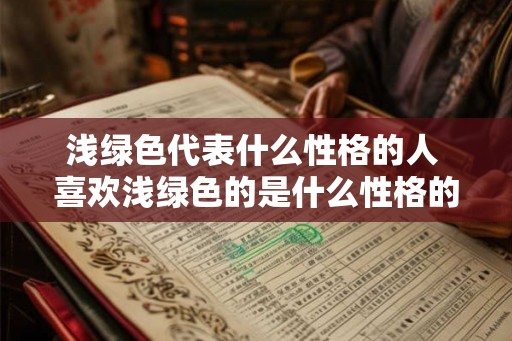 浅绿色代表什么性格的人 喜欢浅绿色的是什么性格的人