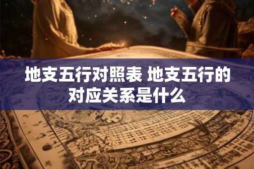 地支五行对照表 地支五行的对应关系是什么