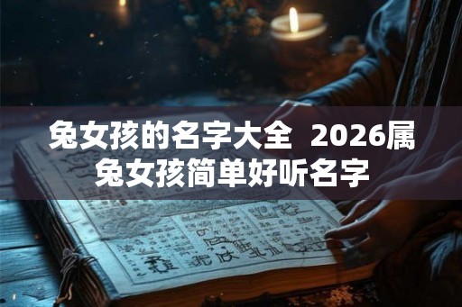 兔女孩的名字大全  2026属兔女孩简单好听名字