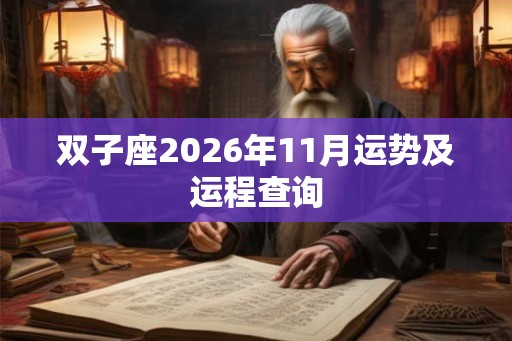 双子座2026年11月运势及运程查询