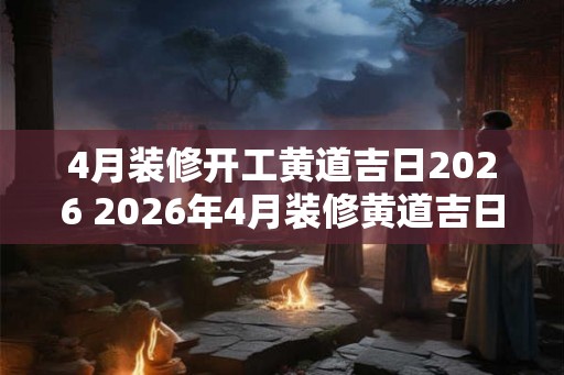4月装修开工黄道吉日2026 2026年4月装修黄道吉日是哪天