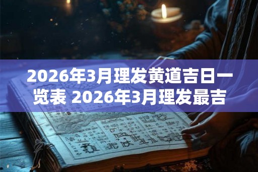 2026年3月理发黄道吉日一览表 2026年3月理发最吉利的日子
