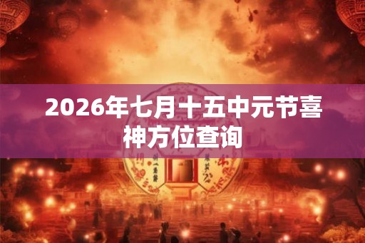 2026年七月十五中元节喜神方位查询