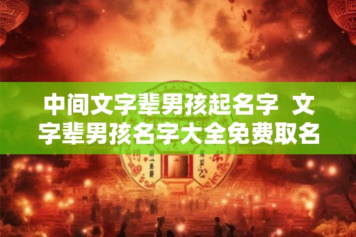 中间文字辈男孩起名字  文字辈男孩名字大全免费取名