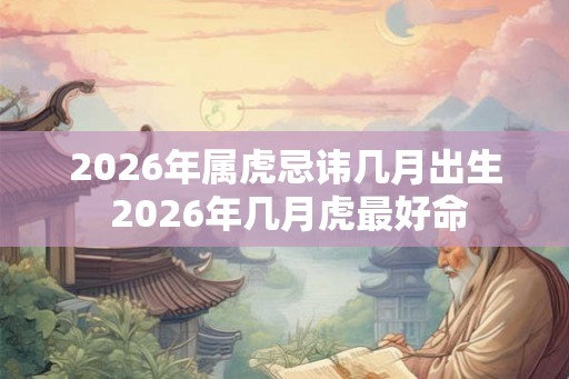 2026年属虎忌讳几月出生 2026年几月虎最好命