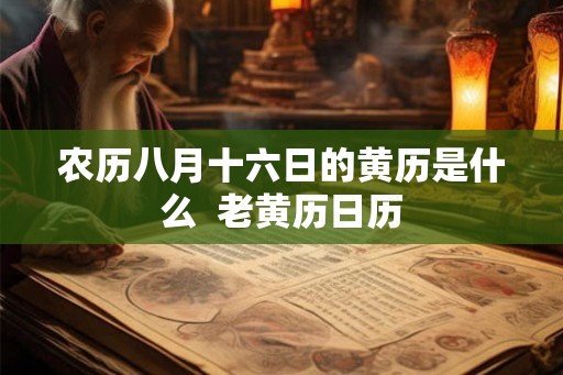 农历八月十六日的黄历是什么  老黄历日历