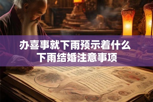 办喜事就下雨预示着什么 下雨结婚注意事项