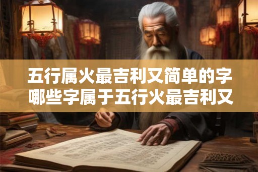 五行属火最吉利又简单的字 哪些字属于五行火最吉利又简单