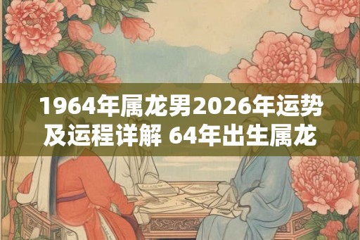 1964年属龙男2026年运势及运程详解 64年出生属龙人2026全年每月运势男性 1964年属龙男2026年运势及运程详解 64年出生属龙人2026全年每月运势男性