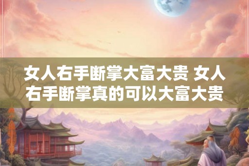 女人右手断掌大富大贵 女人右手断掌真的可以大富大贵吗