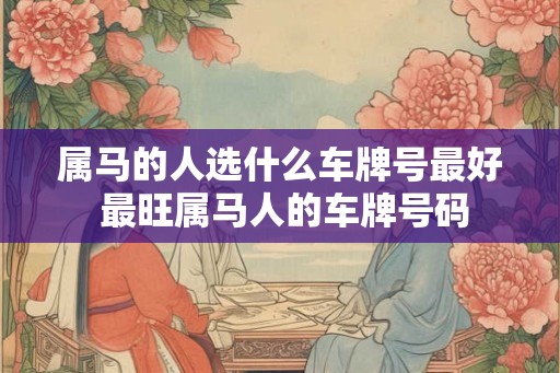属马的人选什么车牌号最好 最旺属马人的车牌号码