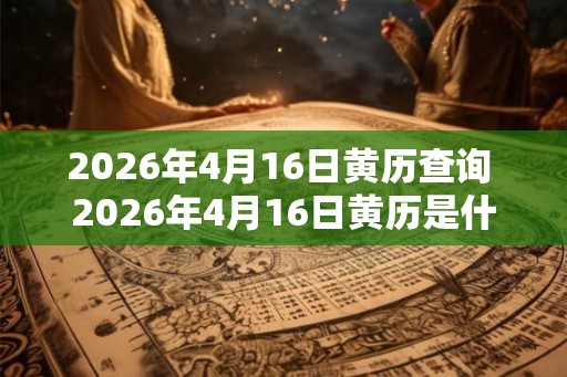 2026年4月16日黄历查询 2026年4月16日黄历是什么