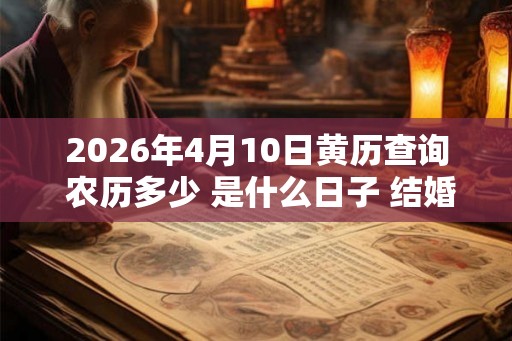 2026年4月10日黄历查询 农历多少 是什么日子 结婚吉时