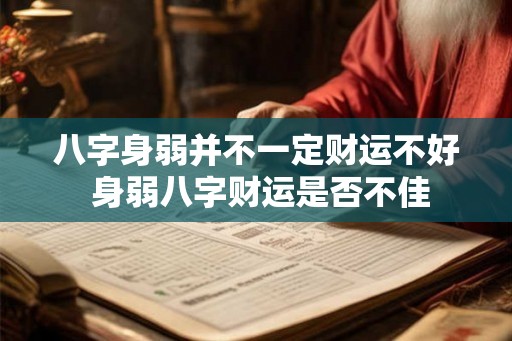 八字身弱并不一定财运不好 身弱八字财运是否不佳