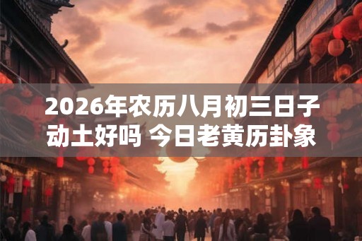 2026年农历八月初三日子动土好吗 今日老黄历卦象