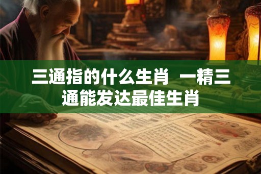 三通指的什么生肖  一精三通能发达最佳生肖