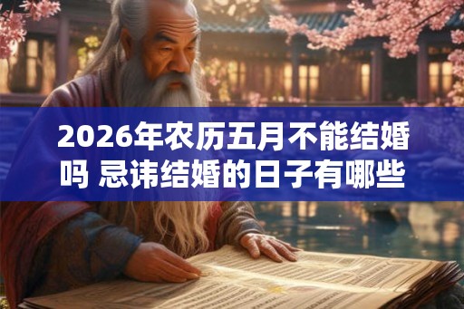 2026年农历五月不能结婚吗 忌讳结婚的日子有哪些 2026年农历五月不能结婚吗 忌讳结婚的日子有哪些
