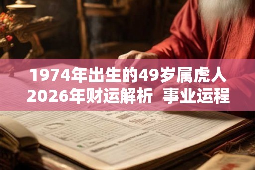 1974年出生的49岁属虎人2026年财运解析  事业运程怎么样