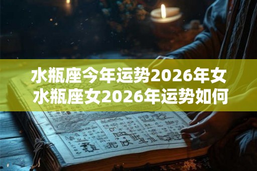 水瓶座今年运势2026年女 水瓶座女2026年运势如何