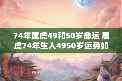 74年属虎49和50岁命运 属虎74年生人4950岁运势如何 74年属虎49和50岁命运 属虎74年生人4950岁运势如何