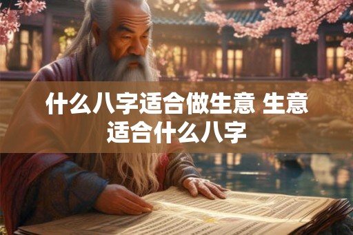 什么八字适合做生意 生意适合什么八字
