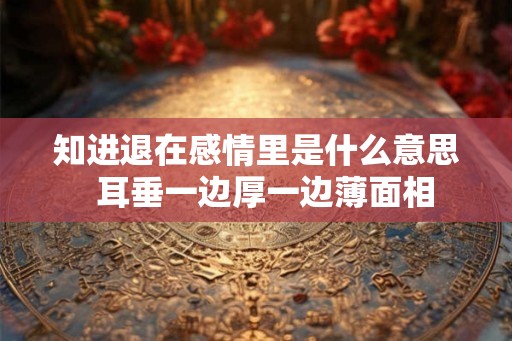 知进退在感情里是什么意思  耳垂一边厚一边薄面相