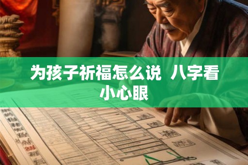 为孩子祈福怎么说  八字看小心眼