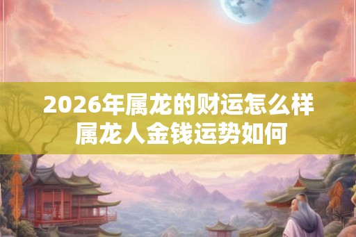 2026年属龙的财运怎么样 属龙人金钱运势如何