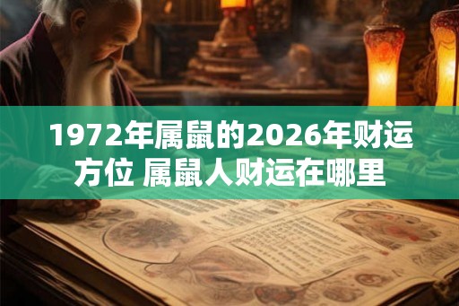 1972年属鼠的2026年财运方位 属鼠人财运在哪里