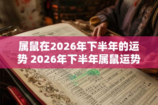 属鼠在2026年下半年的运势 2026年下半年属鼠运势如何