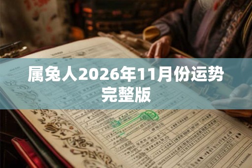 属兔人2026年11月份运势完整版