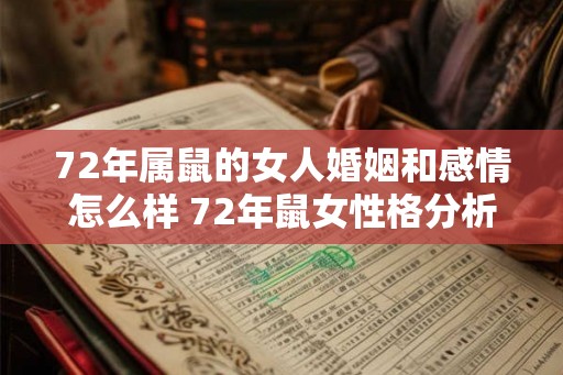 72年属鼠的女人婚姻和感情怎么样 72年鼠女性格分析 72年属鼠的女人婚姻和感情怎么样 72年鼠女性格分析