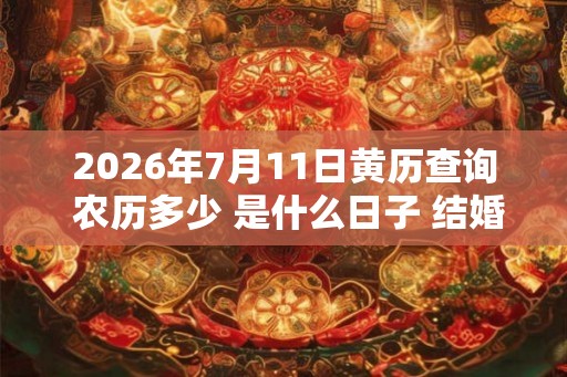 2026年7月11日黄历查询 农历多少 是什么日子 结婚吉时