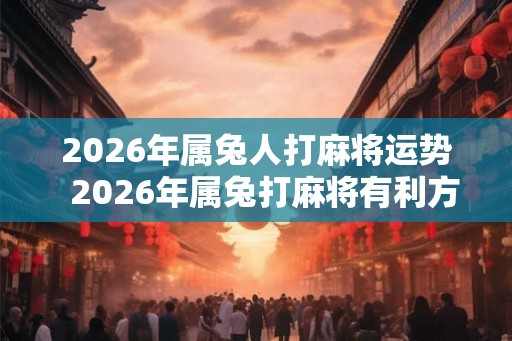 2026年属兔人打麻将运势 2026年属兔打麻将有利方位 2026年属兔人打麻将运势 2026年属兔打麻将有利方位